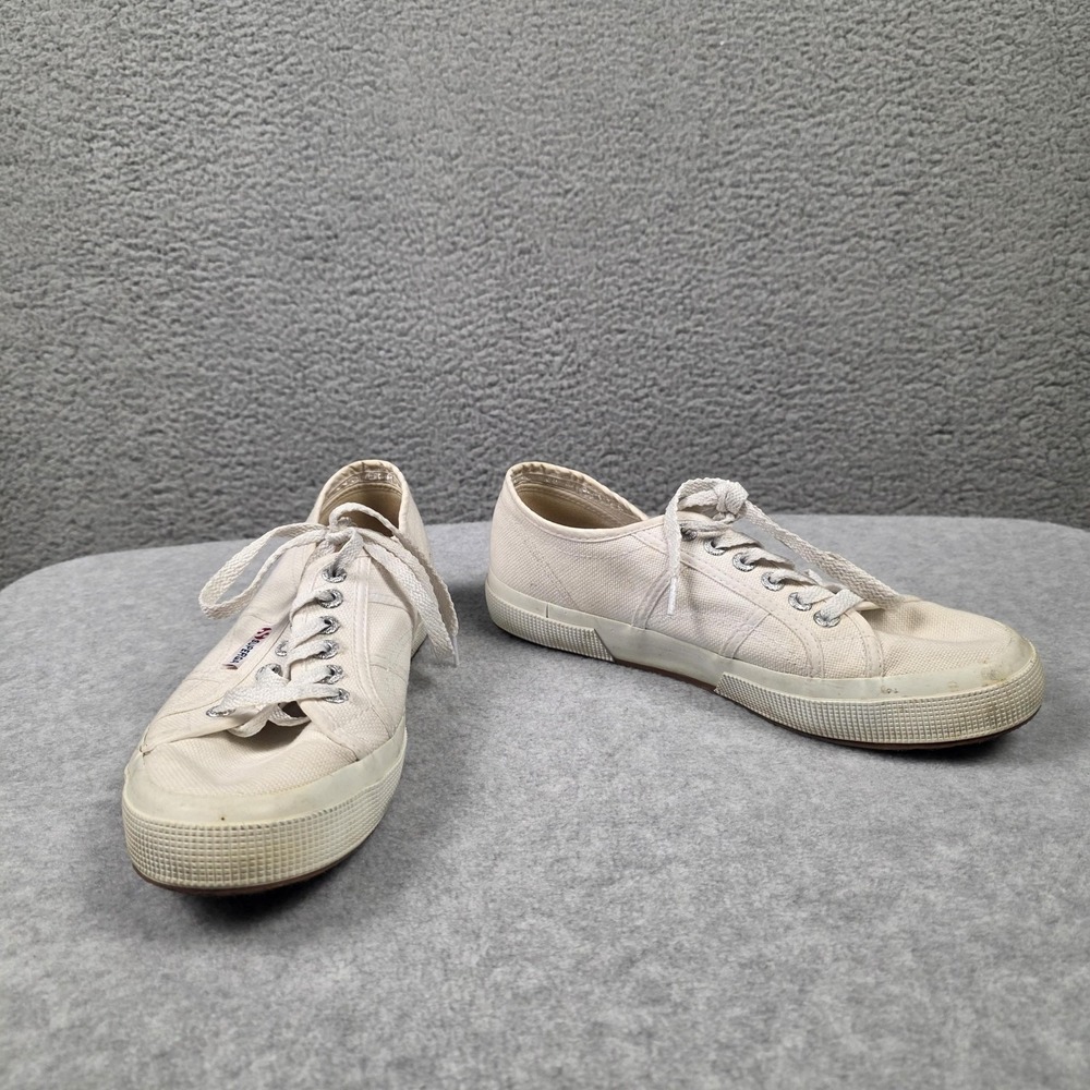 Superga Shoes Mens Size 7 White‎ Canvas Low Top Lace Up Casual Sneaker S000010